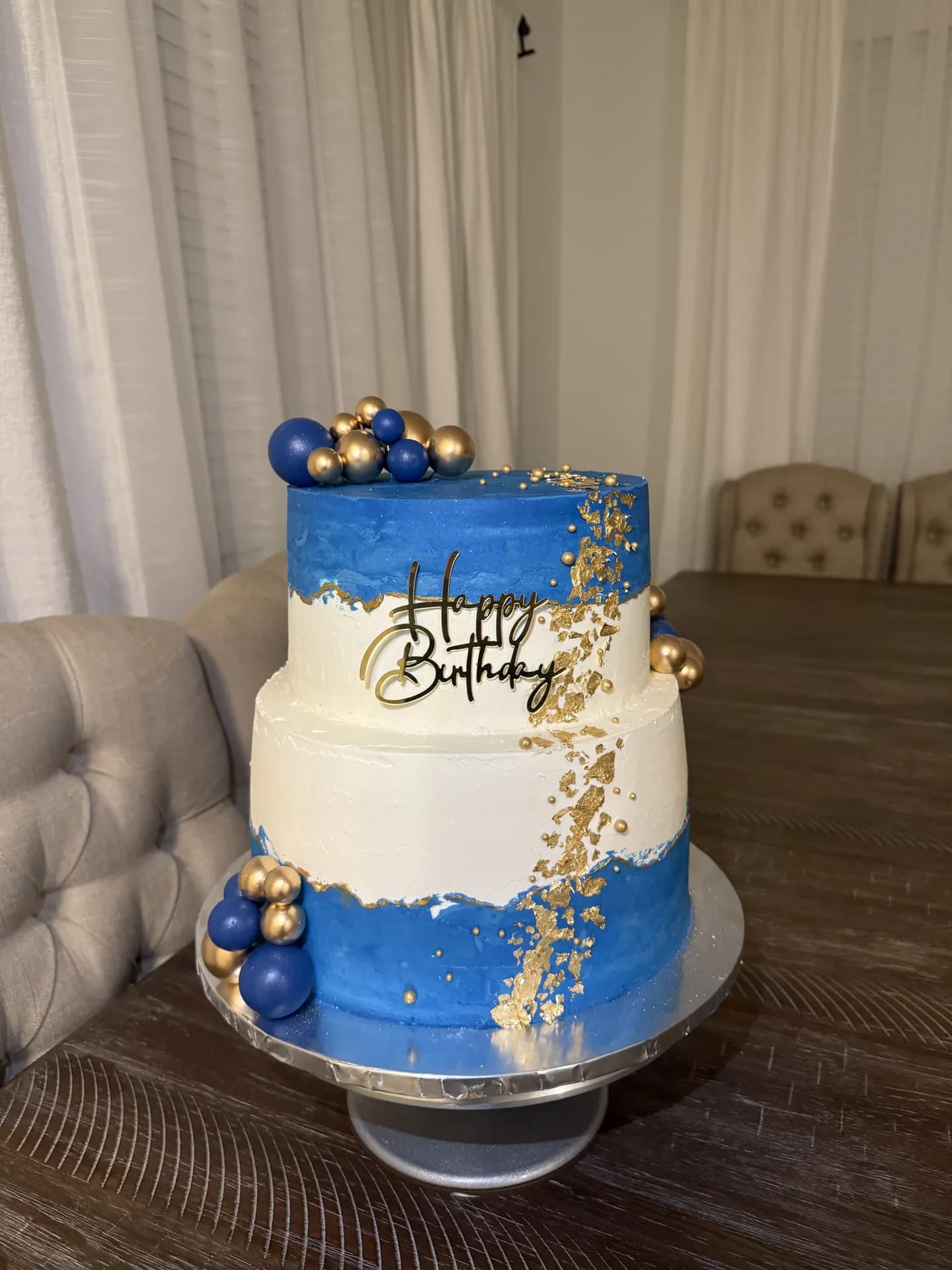 Blue & Gold Star Three-Tier